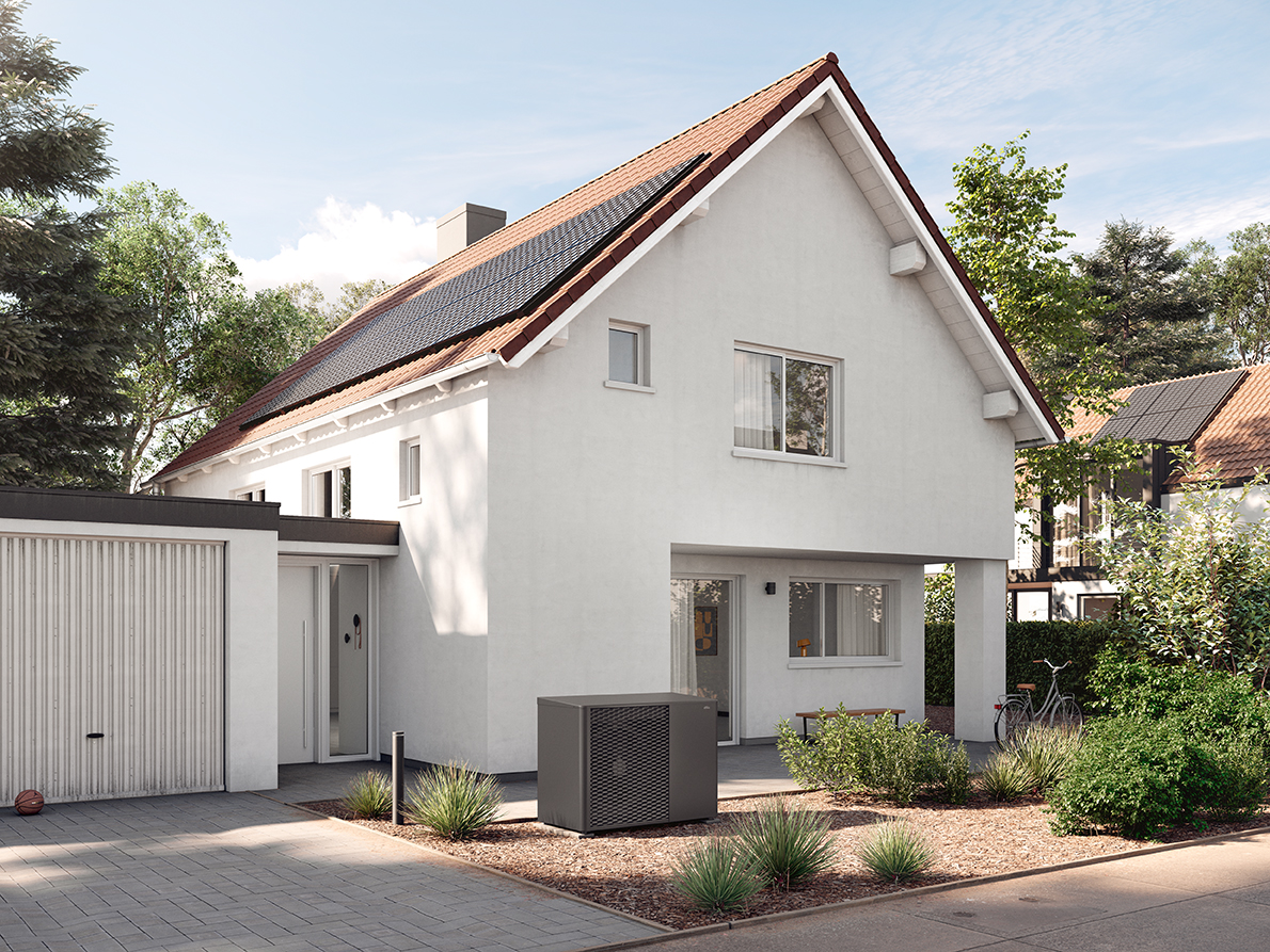 Wohnhaus mit Wärmepumpe und PV